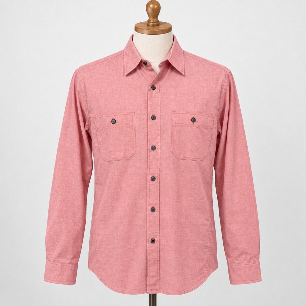 J. Crew Workshirt Mens Medium Pink Excellent Long Sleeve Cotton Button Down